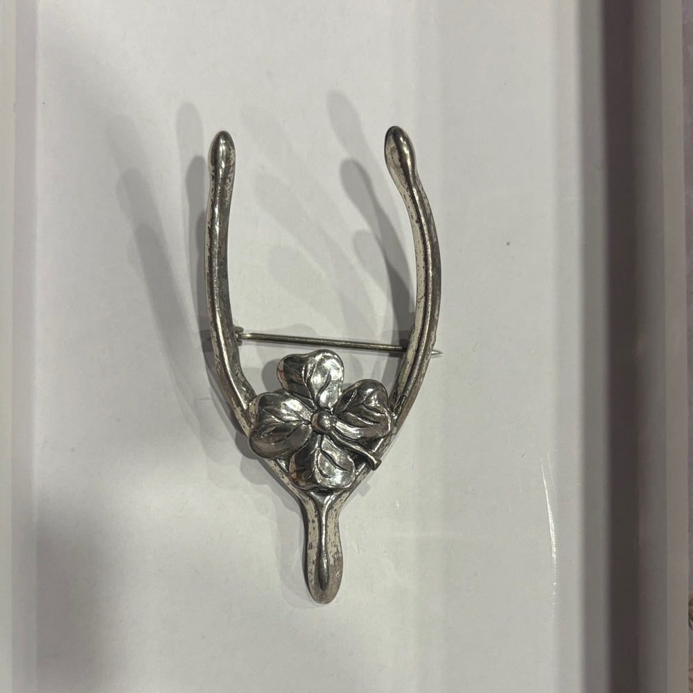 STERLING silver wishbone brooch